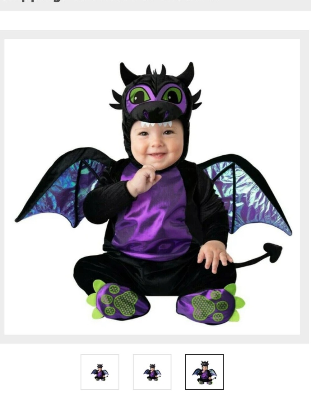InCharacter Infant Dragon Costume Size 6-12 Months